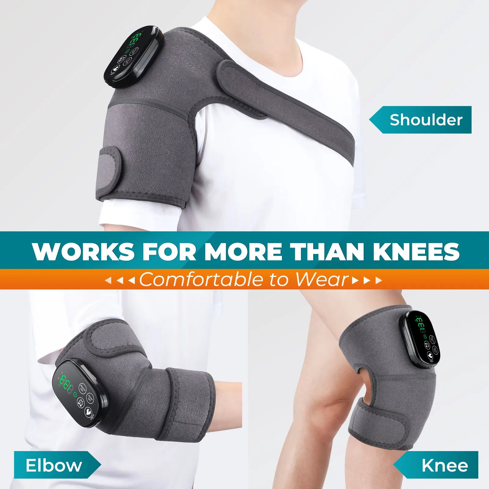 Cordless Heated Knee and Joint Massage Wrap - 8