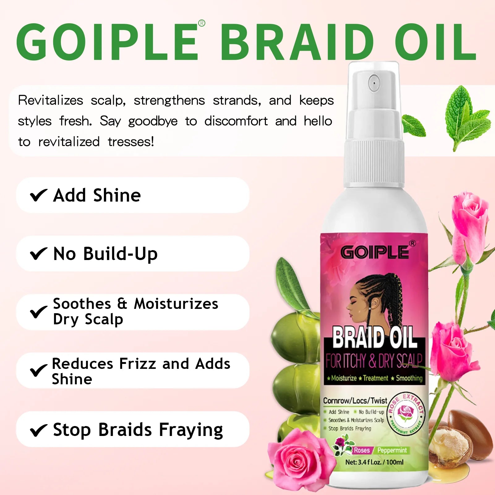 Rinse Free Braid Shampoo and Nourishing Braid Essence Oil Set