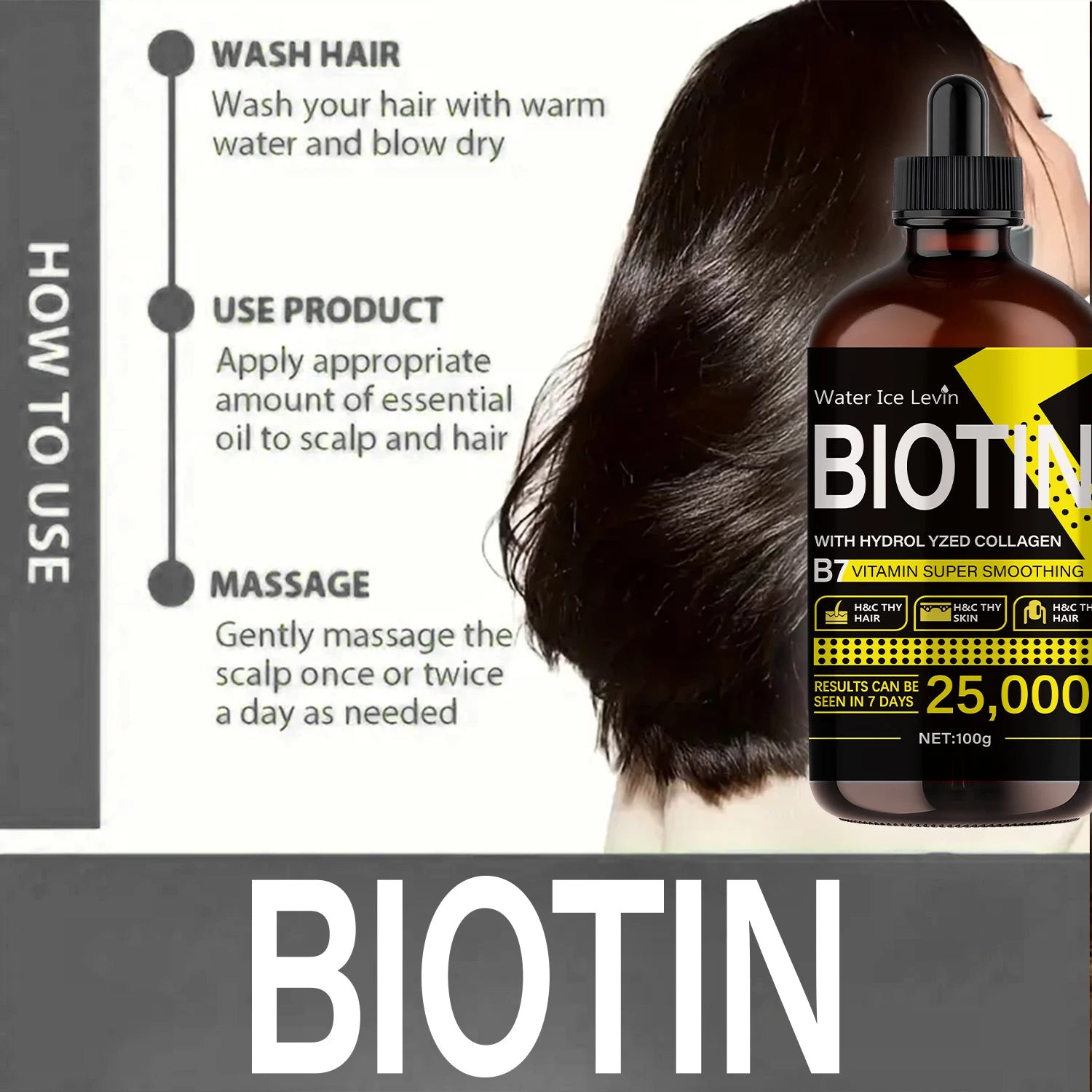 Biotin and Hydrolyzed Collagen Hair Conditioner Liquid Oil 100g