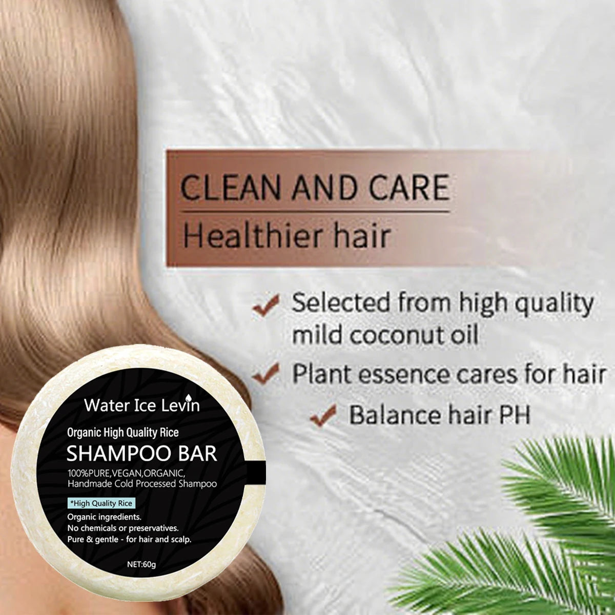 Organic Rice Shampoo Bar Handmade Cold Processed Soap