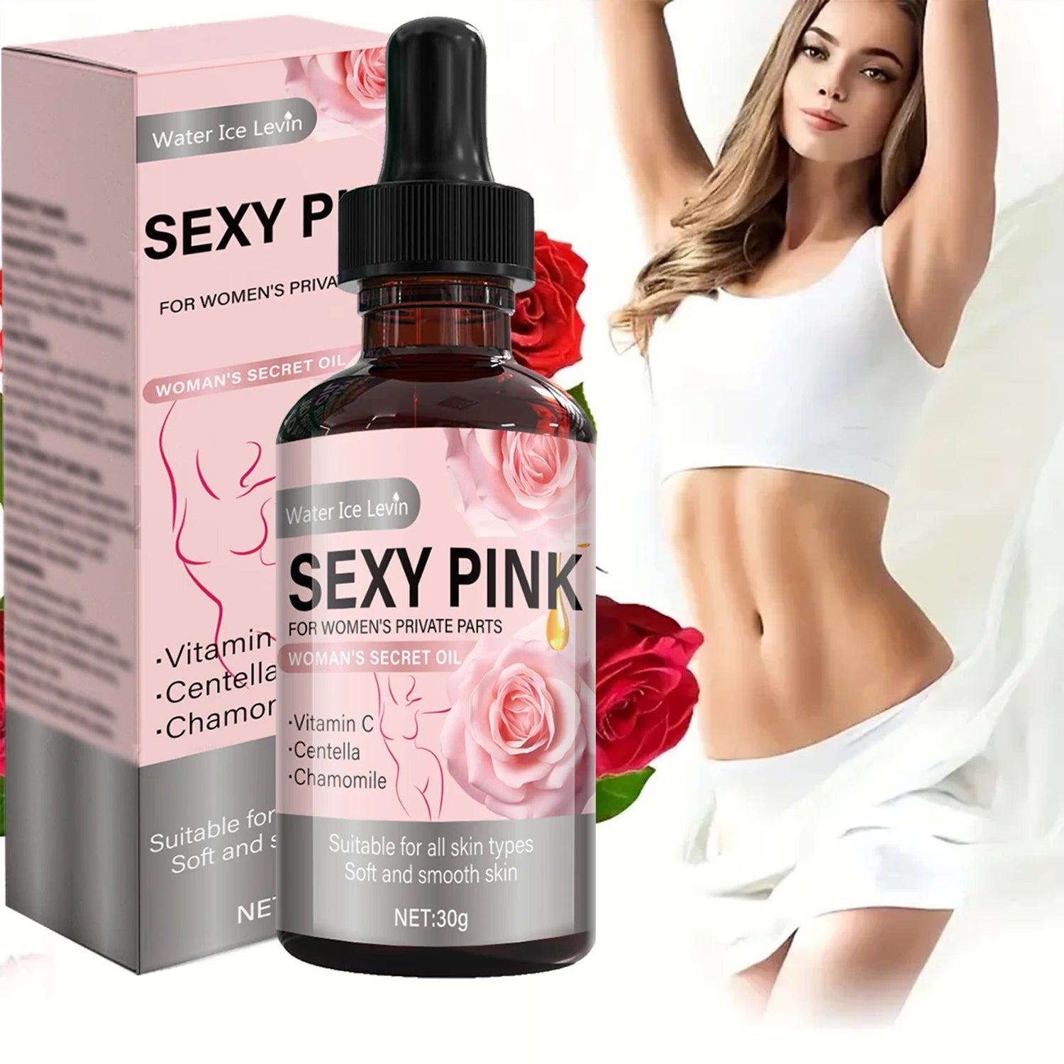 Sexy Pink Intimate Moisturizing Oil Rose Rosemary Body Care Cream - 6