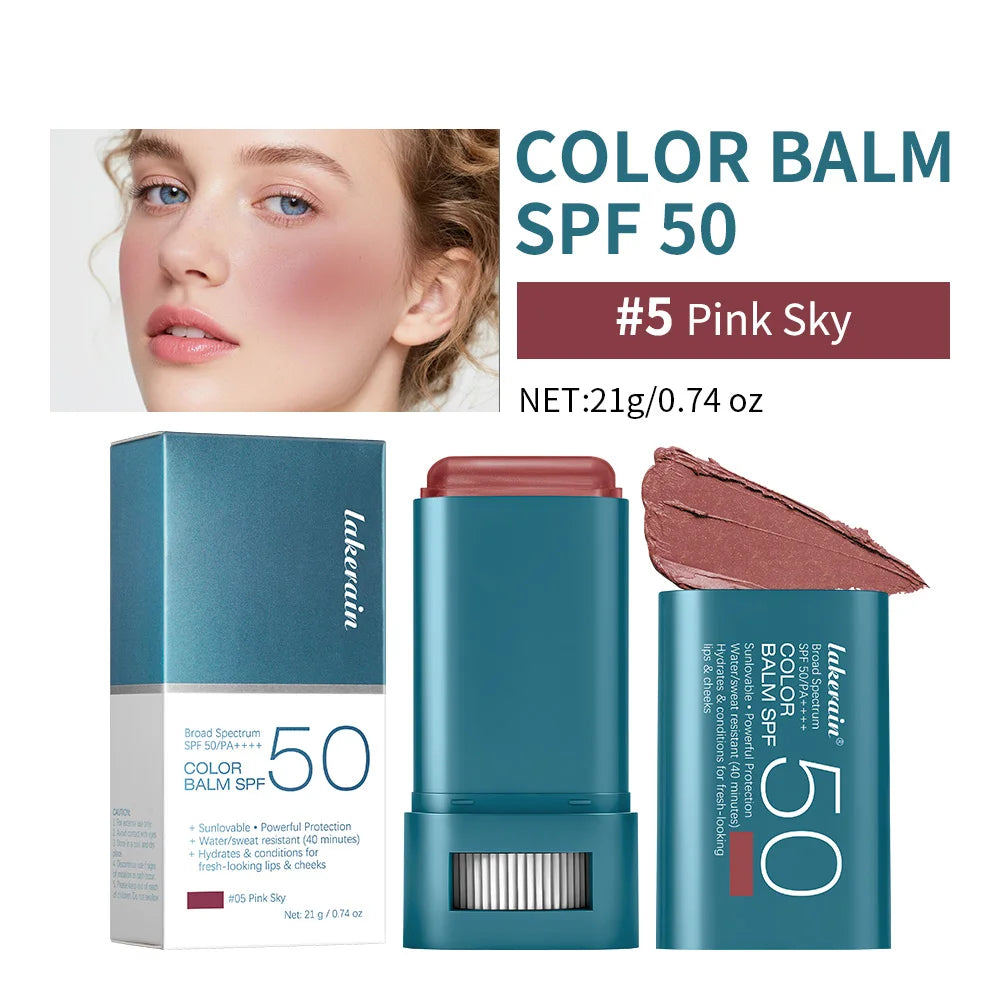 SPF 50 Hydrating Blush Stick for Face and Lips - 22