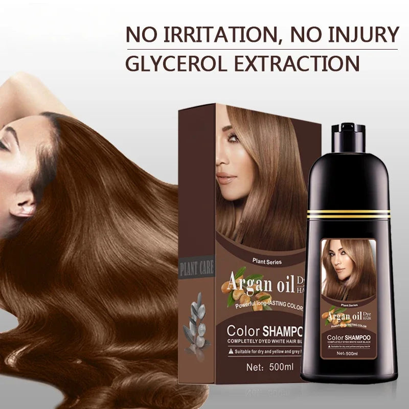 Argan Oil Permanent Hair Color Dye Shampoo 500ml - 3
