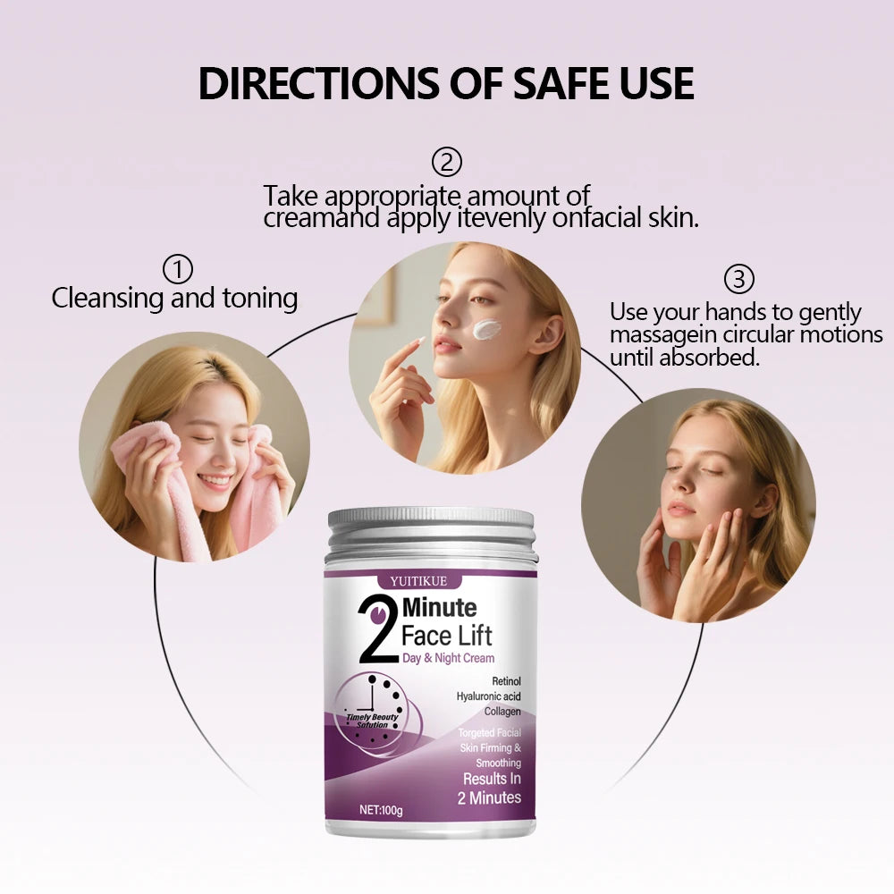 YUITIKUE 2 Minute Face Lift Cream Retinol Collagen Firming Moisturizer