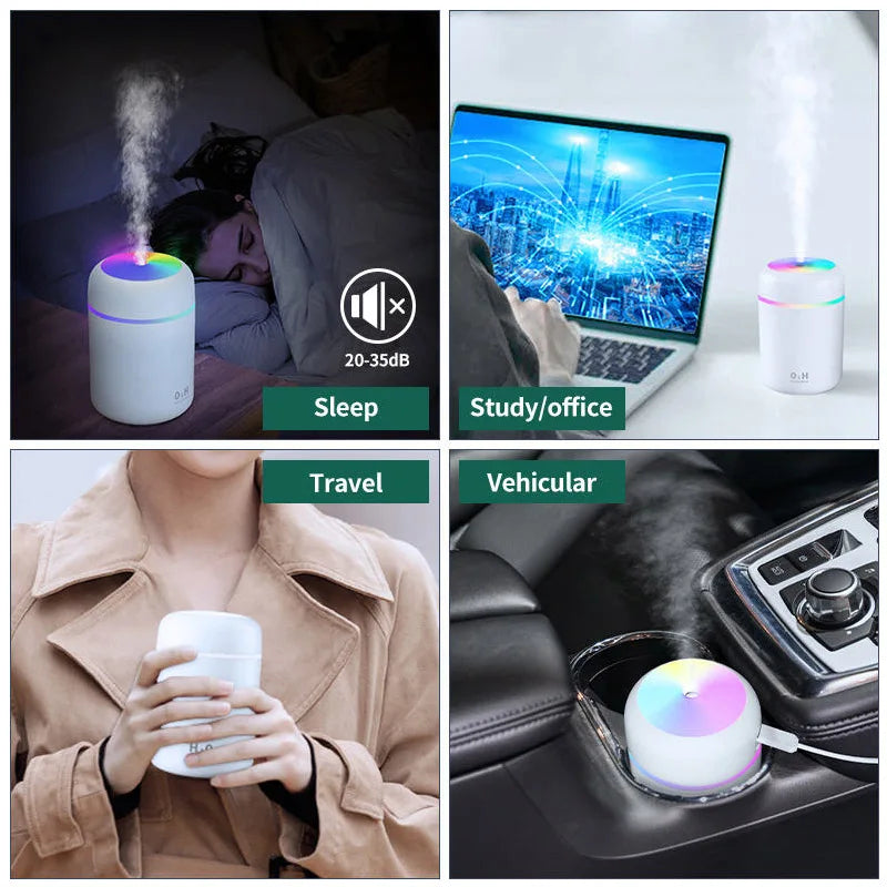 Portable Ultrasonic Humidifier Cool Mist Aroma Diffuser USB Powered