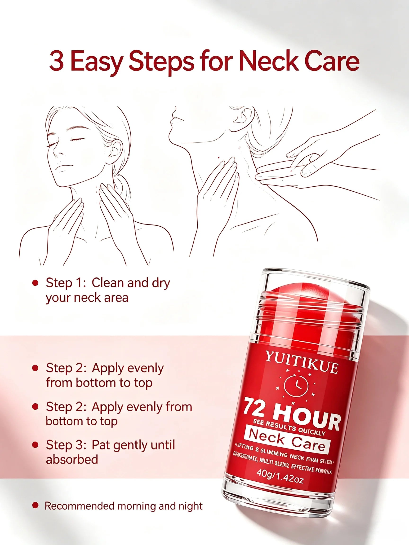 72 Hour Neck Firming Stick Anti Wrinkle Lifting and Slimming Balm - 11