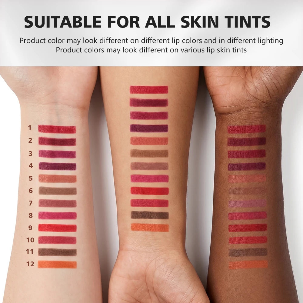 Professional 12-Piece Waterproof Lip Liner Pencil Set - 13