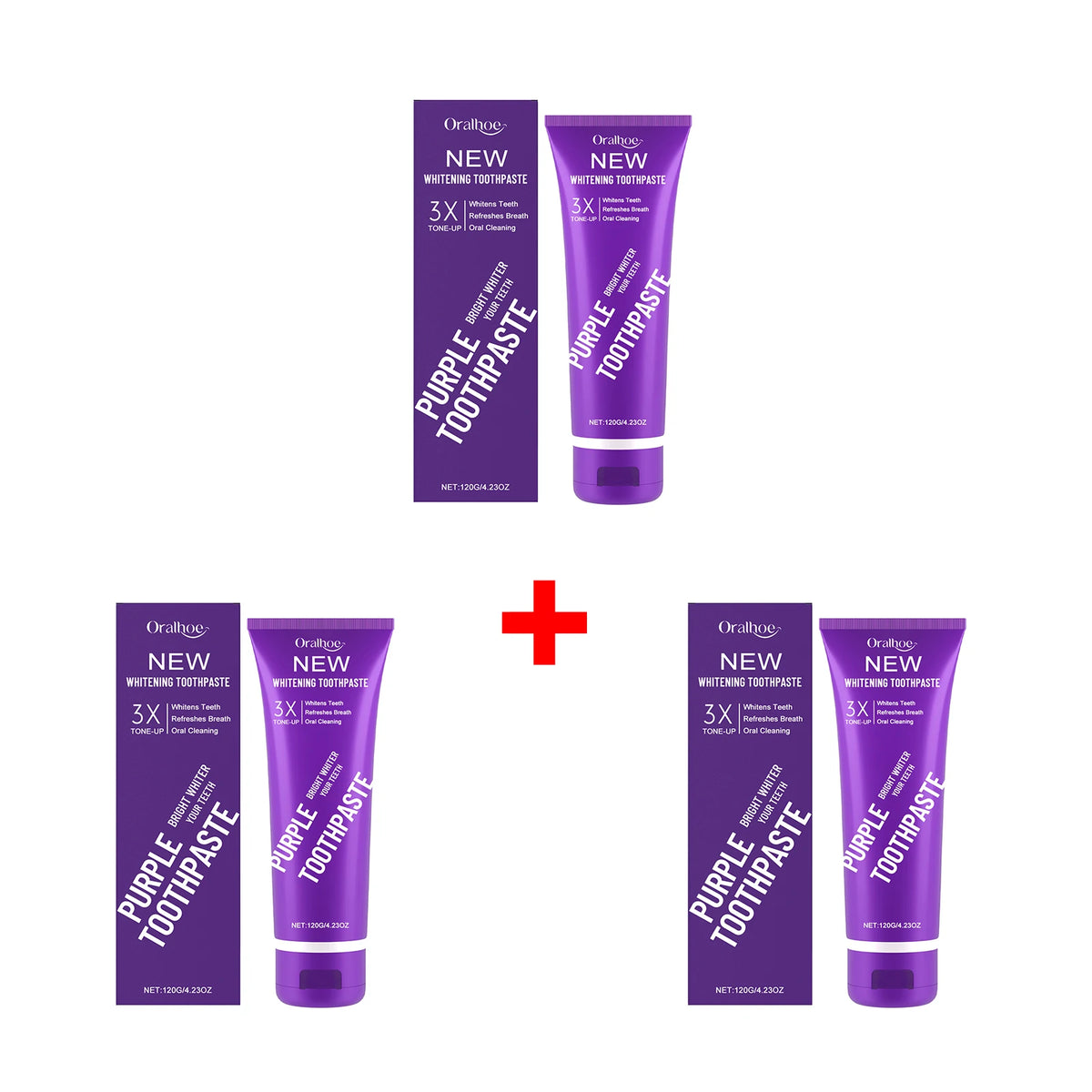 Purple Teeth Whitening Toothpaste for Stain Removal
