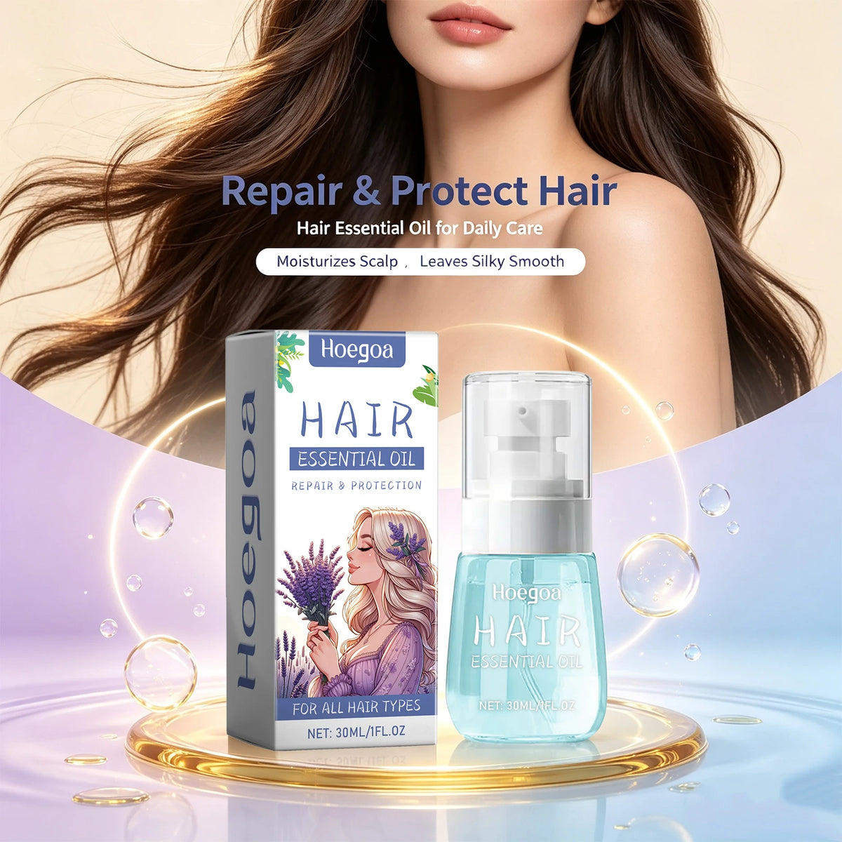 Lavender Hair Repair Oil for Frizz Control and Scalp Nourishment