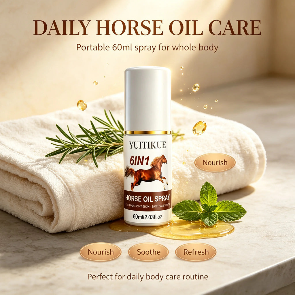 YUITIKUE 6 in 1 Horse Oil Spray Moisturizing Body and Joint Skin Care