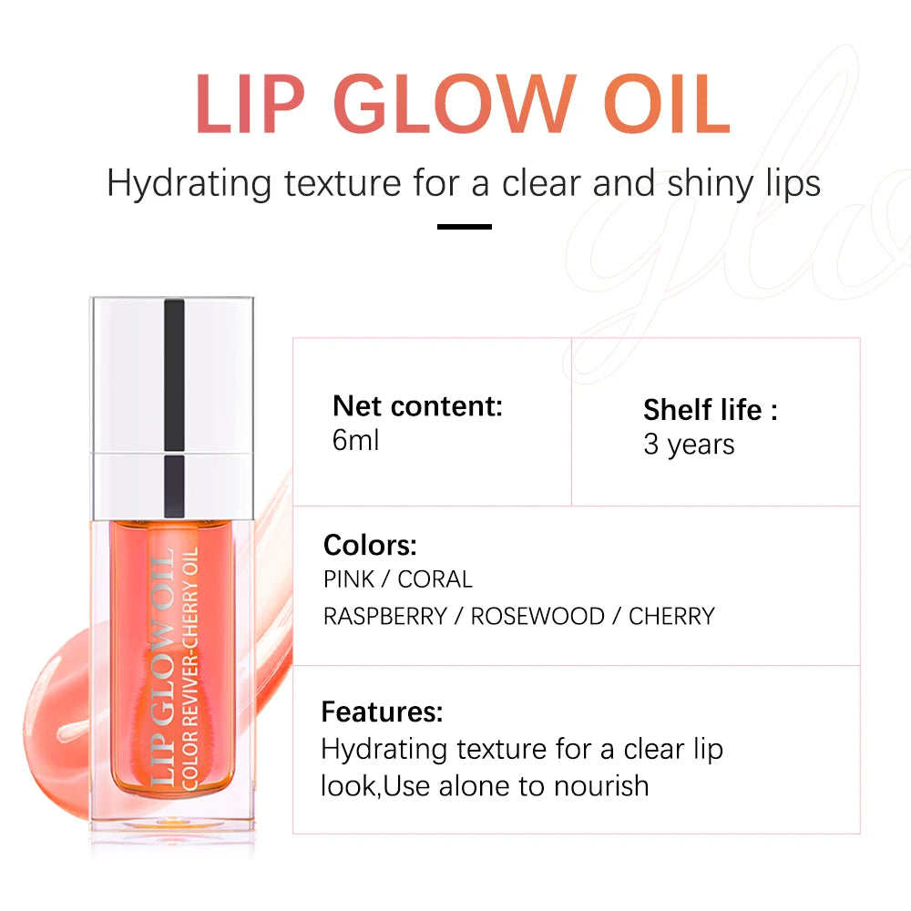 Hydrating Crystal Jelly Lip Glow Oil for Nourished Plump Lips