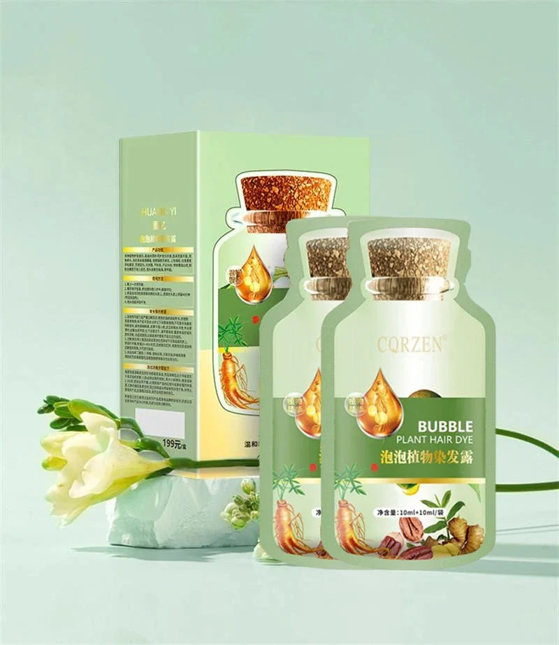 Natural Plant Herbal Extract Hair Dye Shampoo for Gray Hair Coverage
