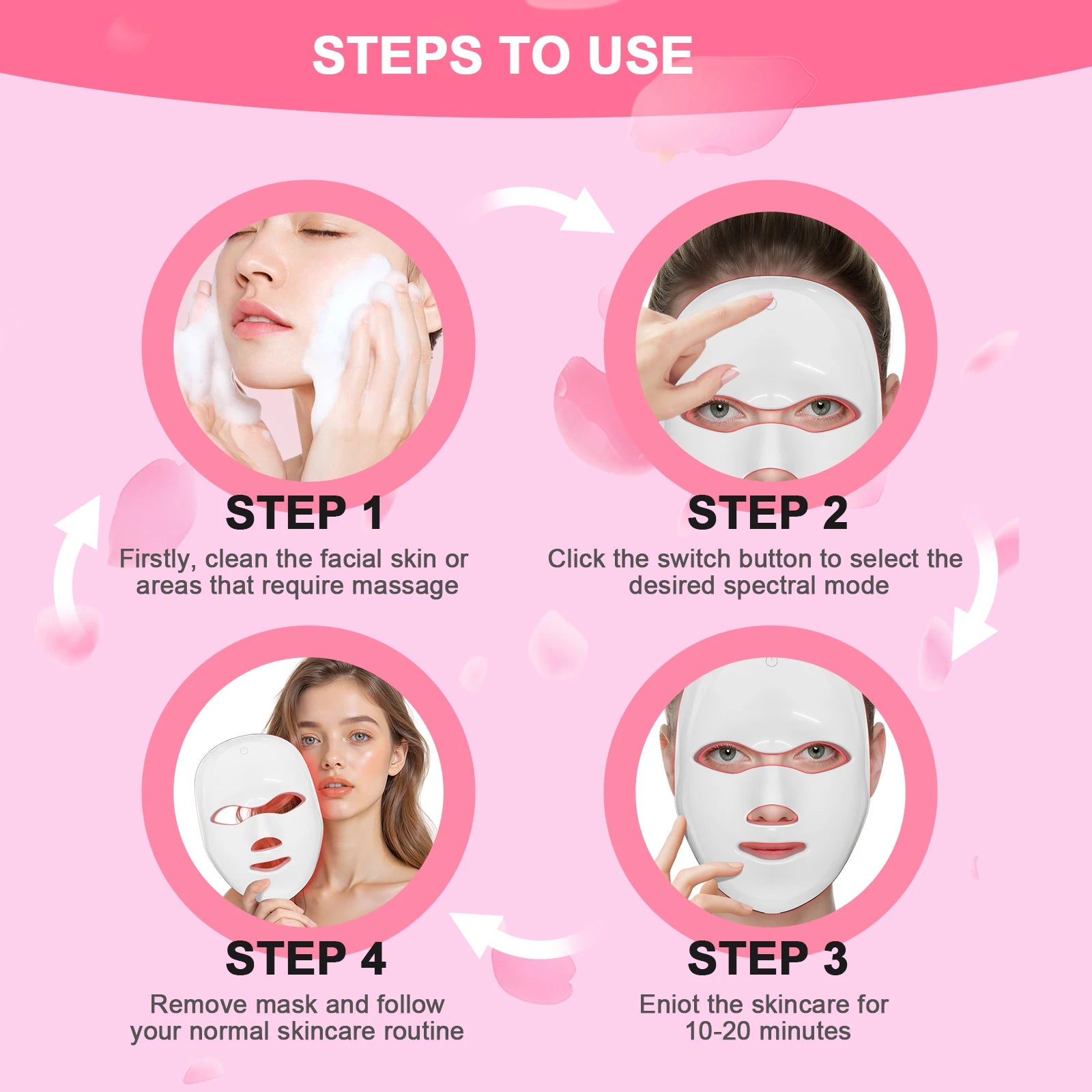 7-Color LED Photon Facial Mask for Skin Rejuvenation - 14