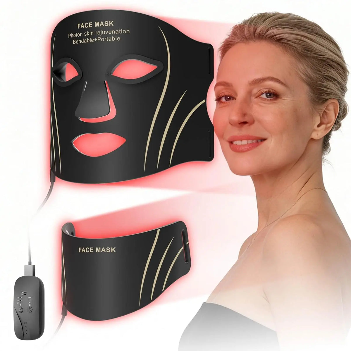7-Color LED Face and Neck Rejuvenation Light Therapy Mask