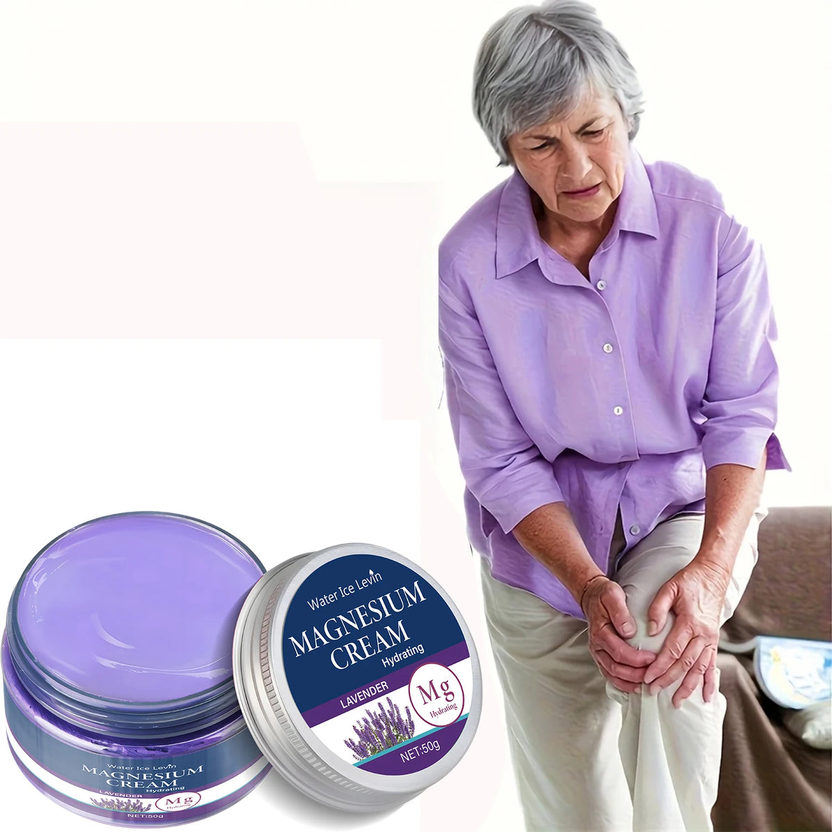 Lavender Magnesium Body Cream Moisturizing Skin Lotion 50g