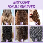 5 Piece Hair Detangling Comb and Styling Brush Set for Curly Hair