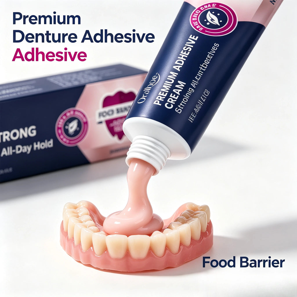 Strong Hold Denture Adhesive Cream for Full and Partial Dentures