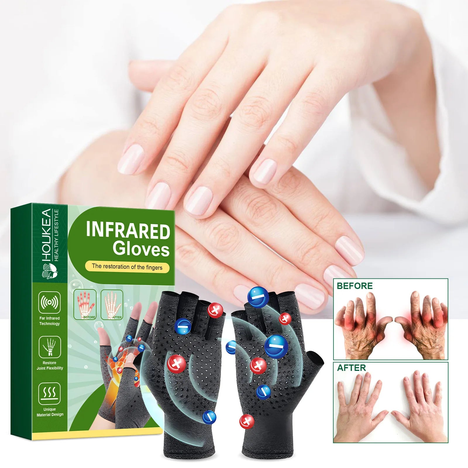 Magnetic Arthritis Compression Gloves for Hand and Wrist Pain Relief - 2