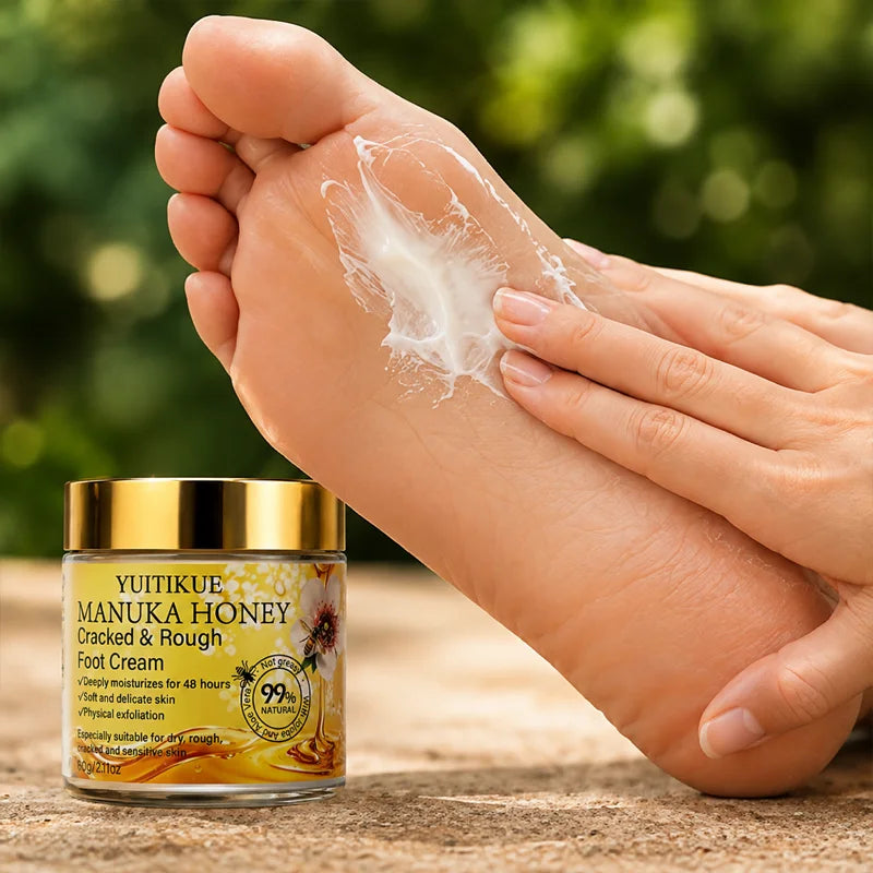 YUITIKUE Manuka Honey Foot Cream for Cracked Heels and Dry Skin Repair