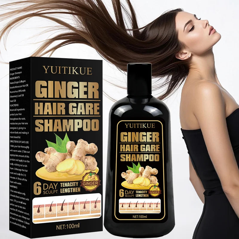 100ml Natural Ginger Hair Growth Shampoo for Dandruff and Scalp Care