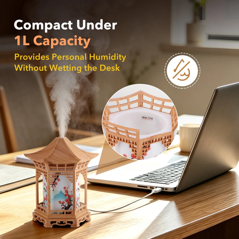 Oriental Pavilion Desktop Humidifier with Night Light - 10