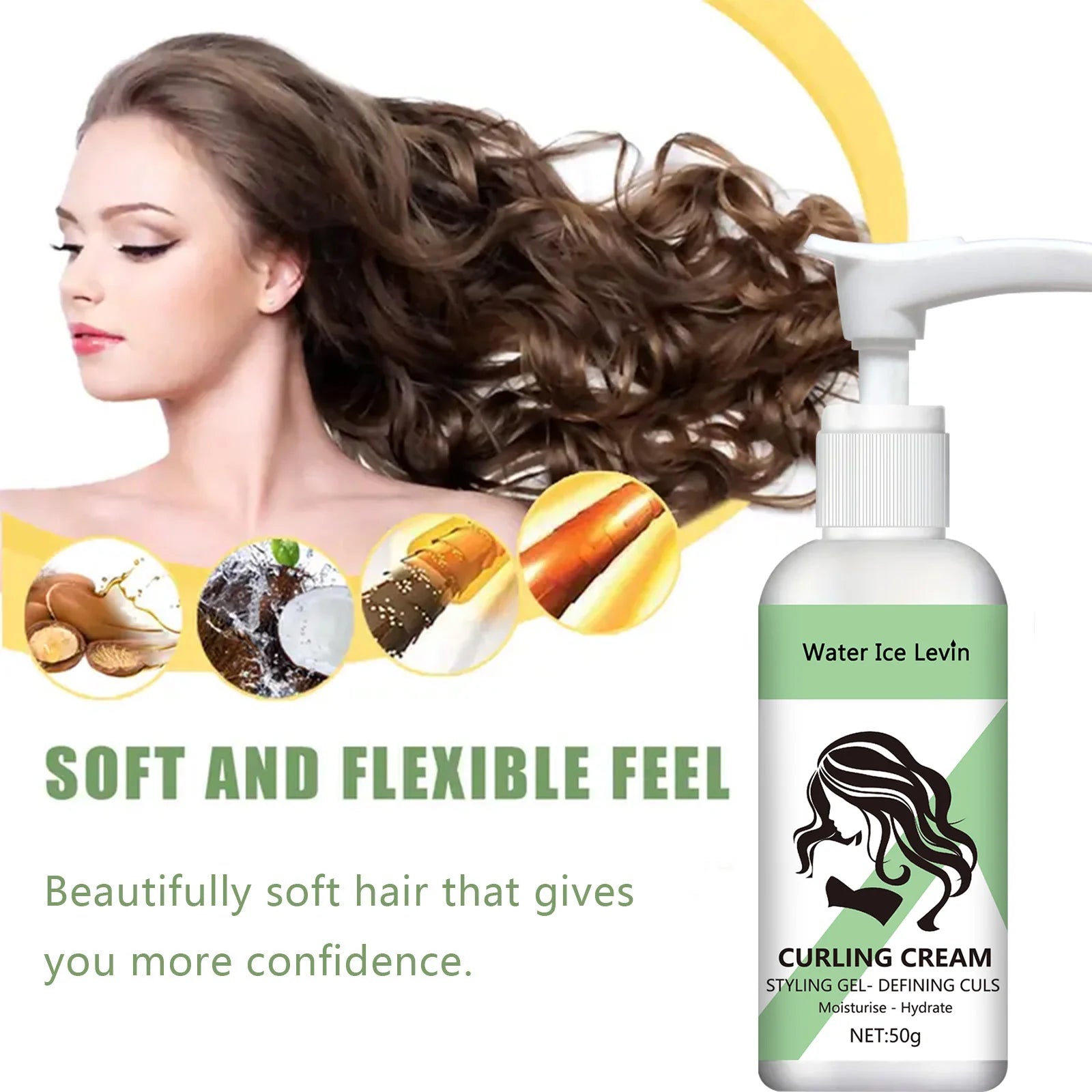 Curly Hair Elastin Moisturizing Styling Cream 50g - 9