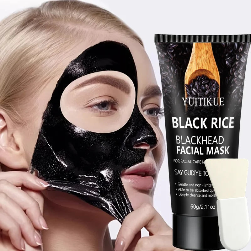 YUITIKUE Black Rice Peel Off Facial Mask for Blackhead Removal and Pores - 8