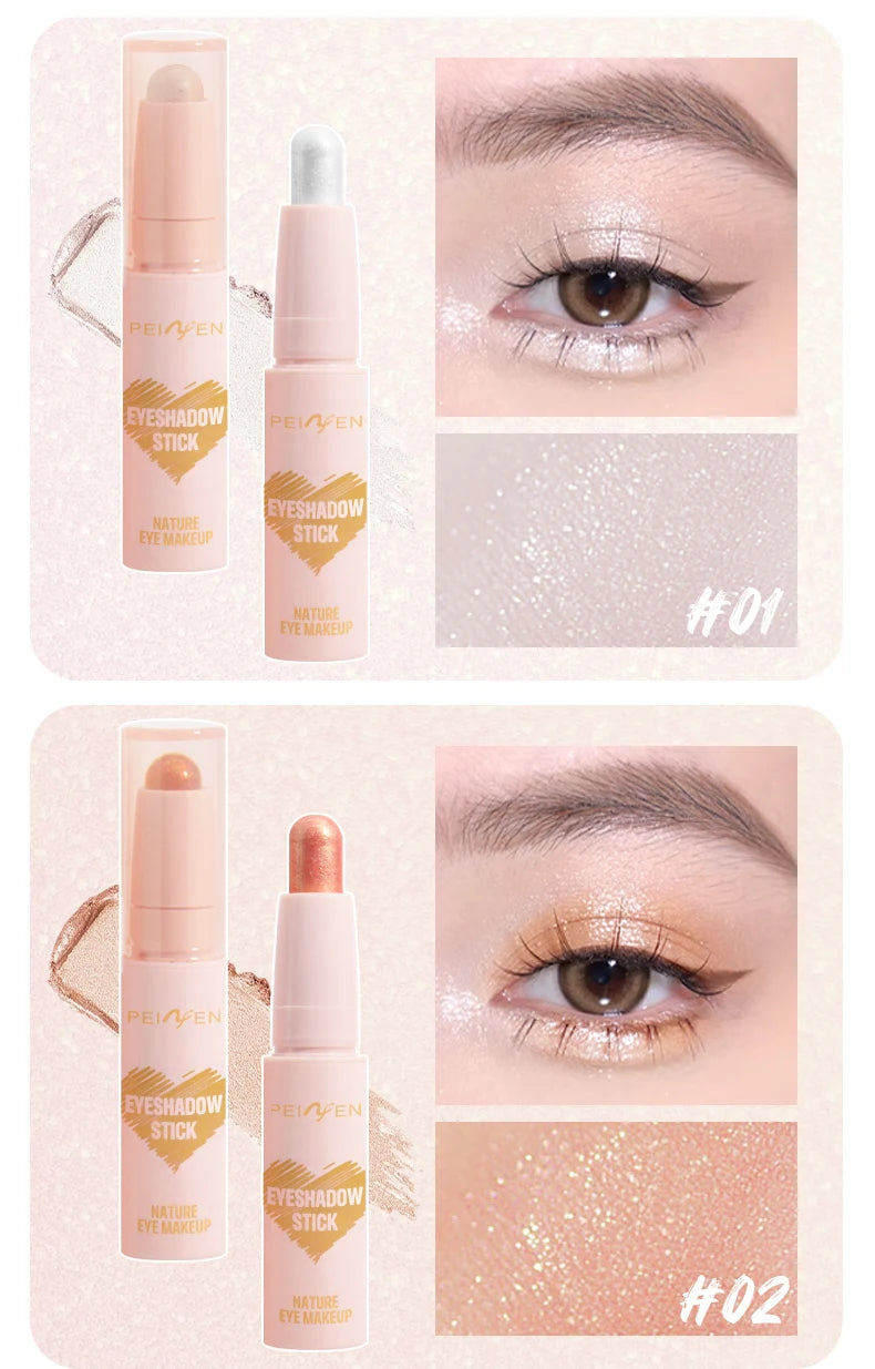 Peiyen 6 Piece Pearlescent Eyeshadow Stick Set Waterproof Shimmer Makeup