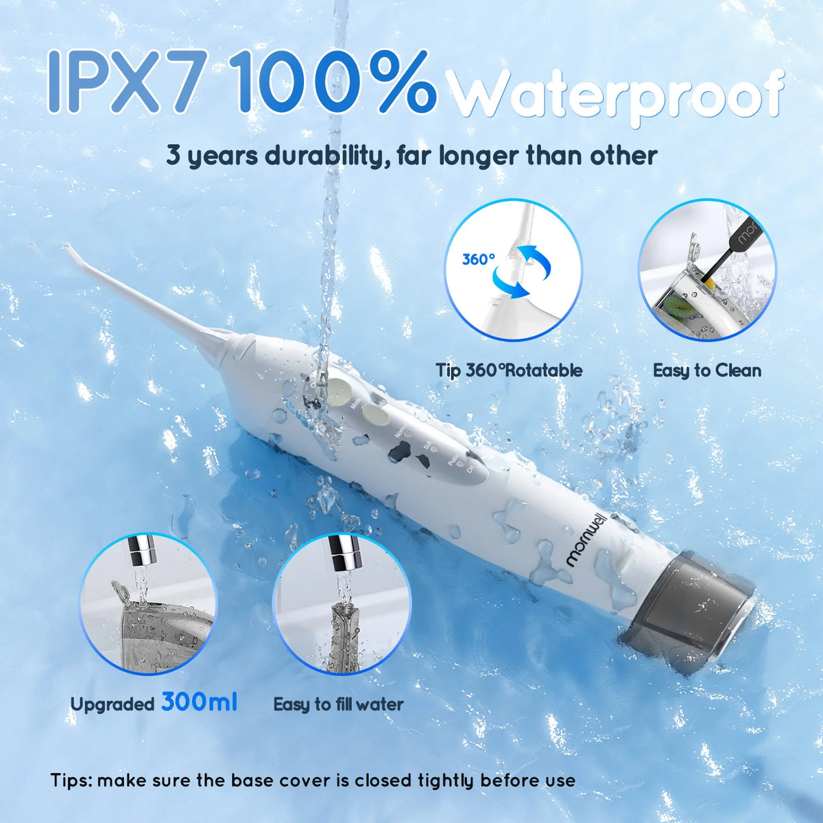 Portable Cordless Water Flosser for Teeth Cleaning