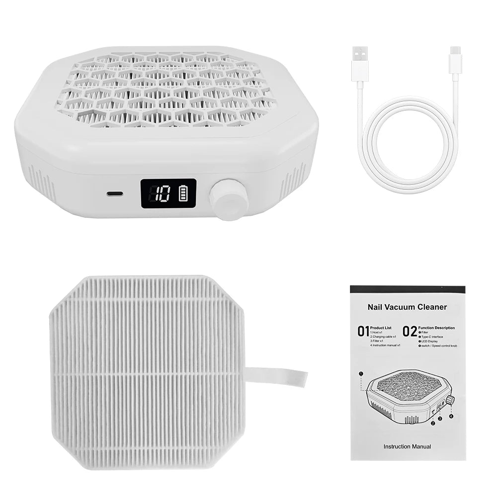 Rechargeable Cordless Nail Dust Collector for Manicures - 18
