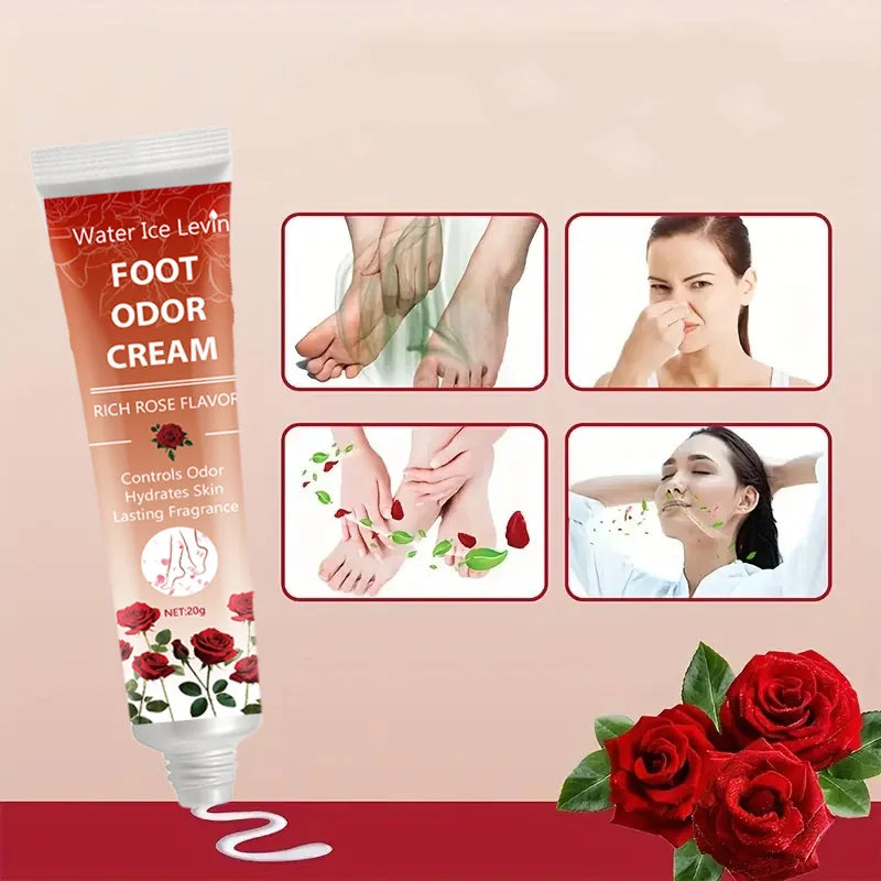 Rose Foot Deodorant Cream Long Lasting Odor Control and Moisturizer