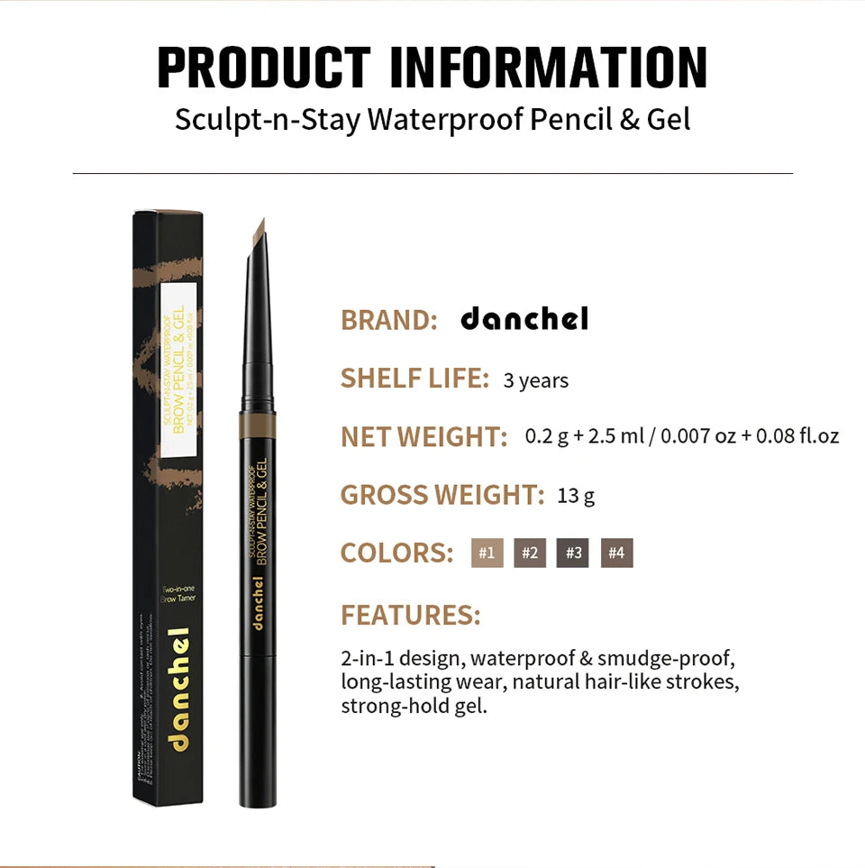 2-in-1 Waterproof Eyebrow Pencil and Sculpting Gel - 16