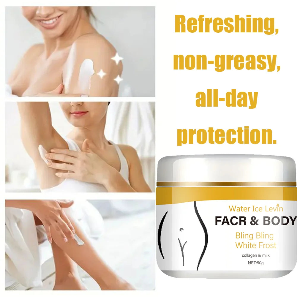 Water Ice Levin Whitening Cream Collagen Moisturizing Face Body Lotion