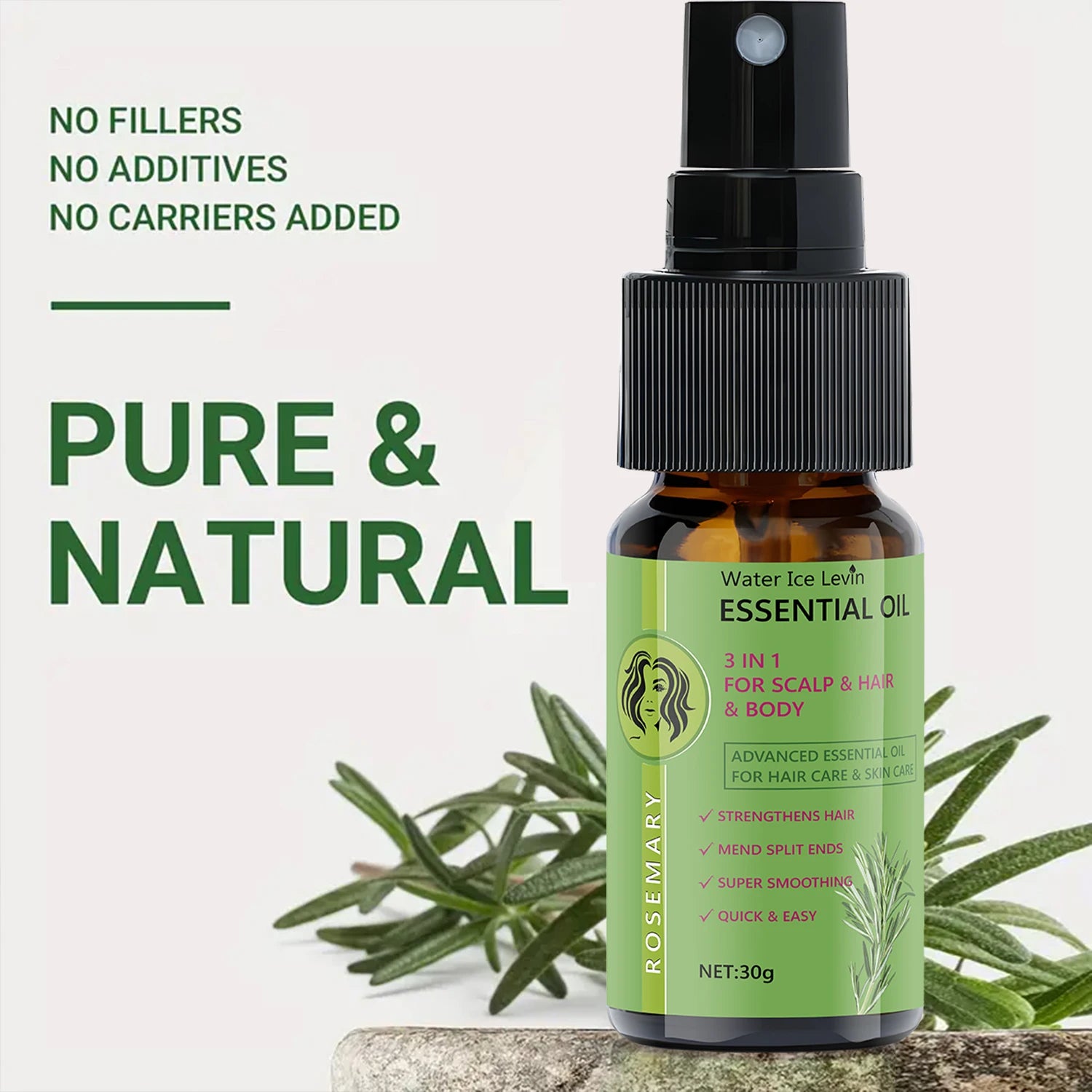 Water Ice Levin Rosemary 3 in 1 Hair and Scalp Nourishing Essential Oil - 6