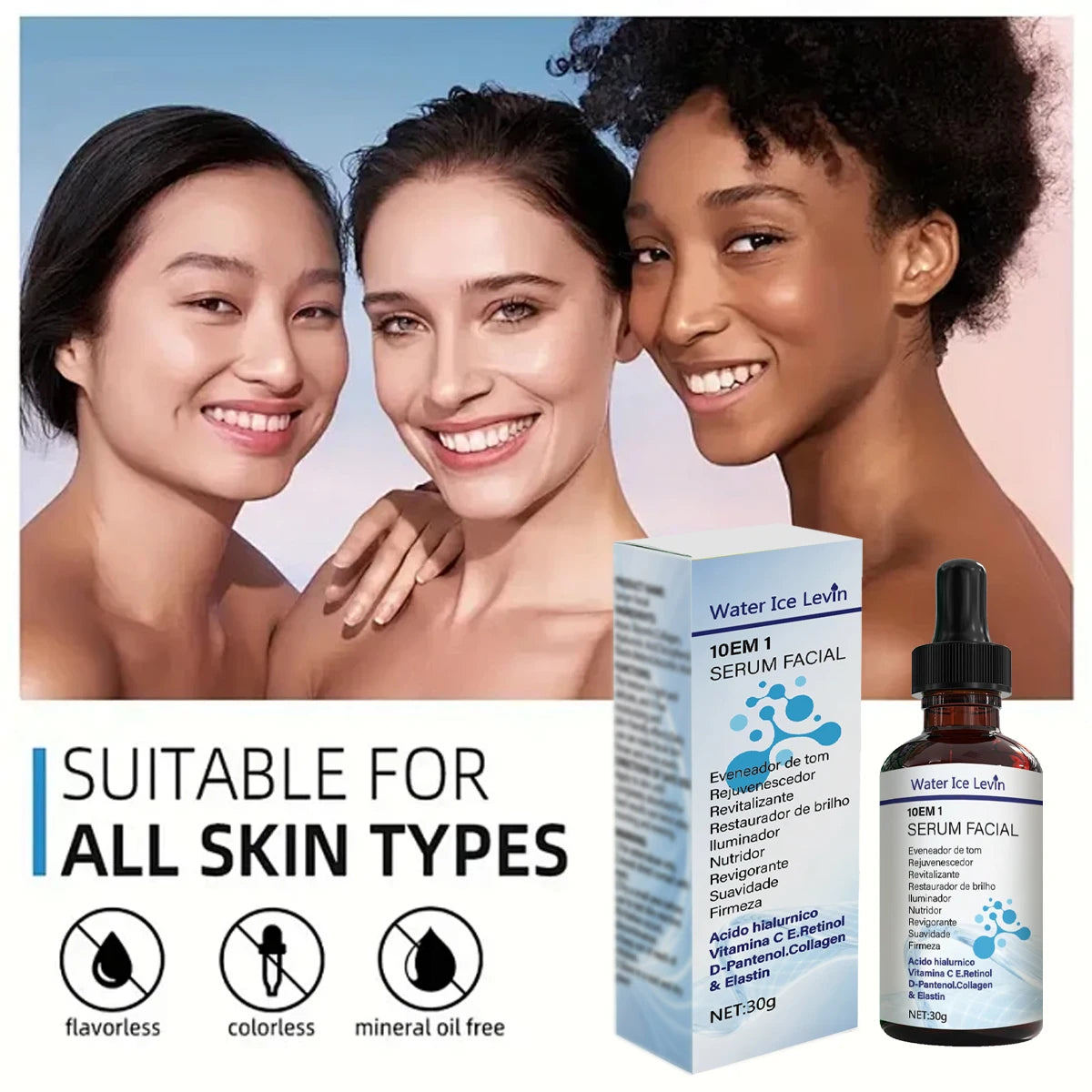 10 in 1 Retinol Face Serum Hyaluronic Acid Vitamin C Anti Aging Skin Care