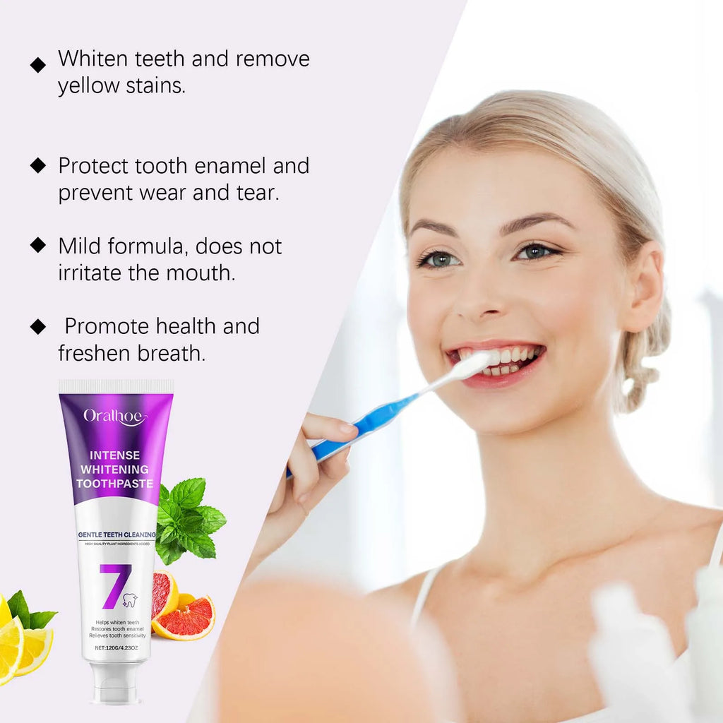 Intense Whitening Toothpaste for Stain Removal and Sensitive Teeth