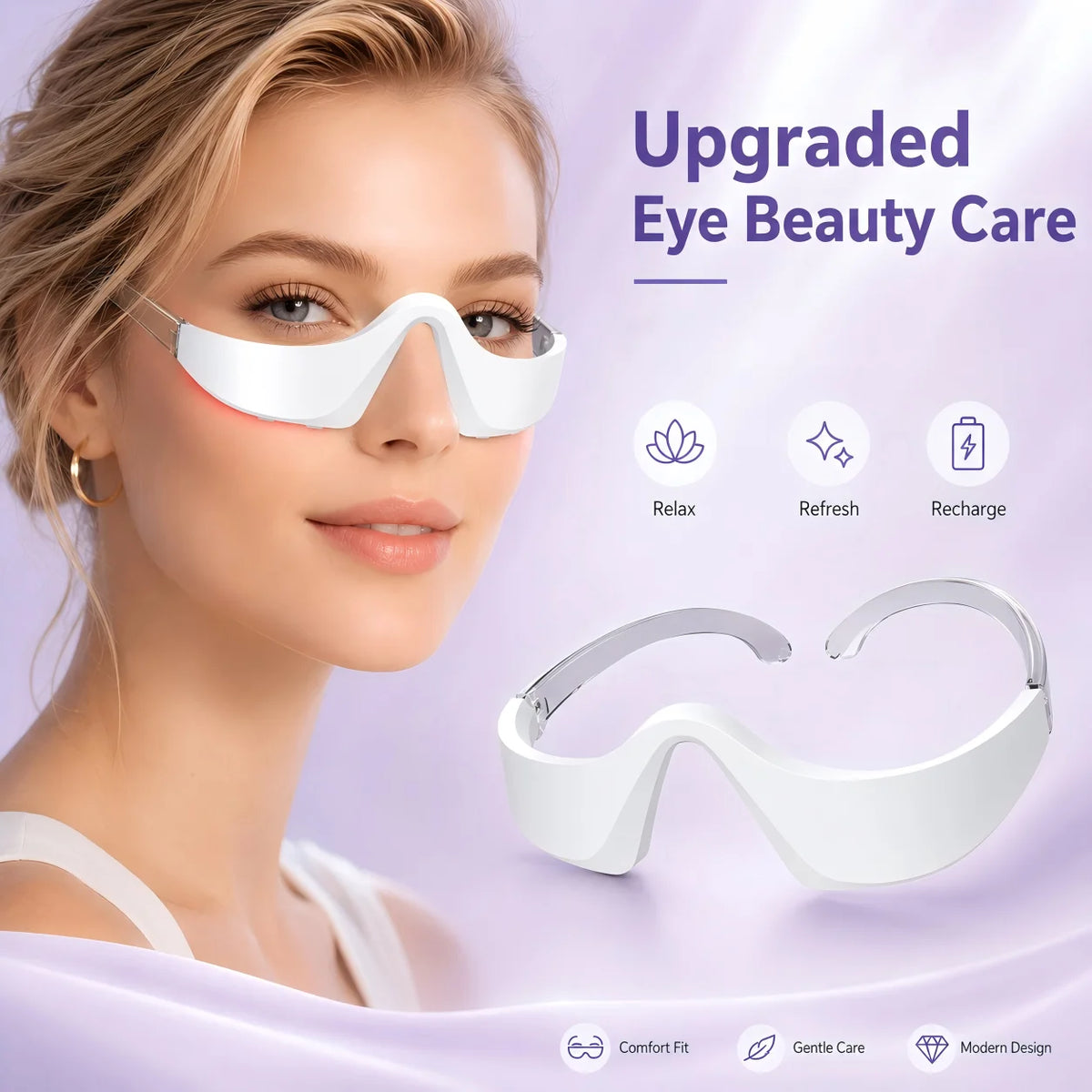 LED Red Light Eye Massager for Dark Circles and Puffiness