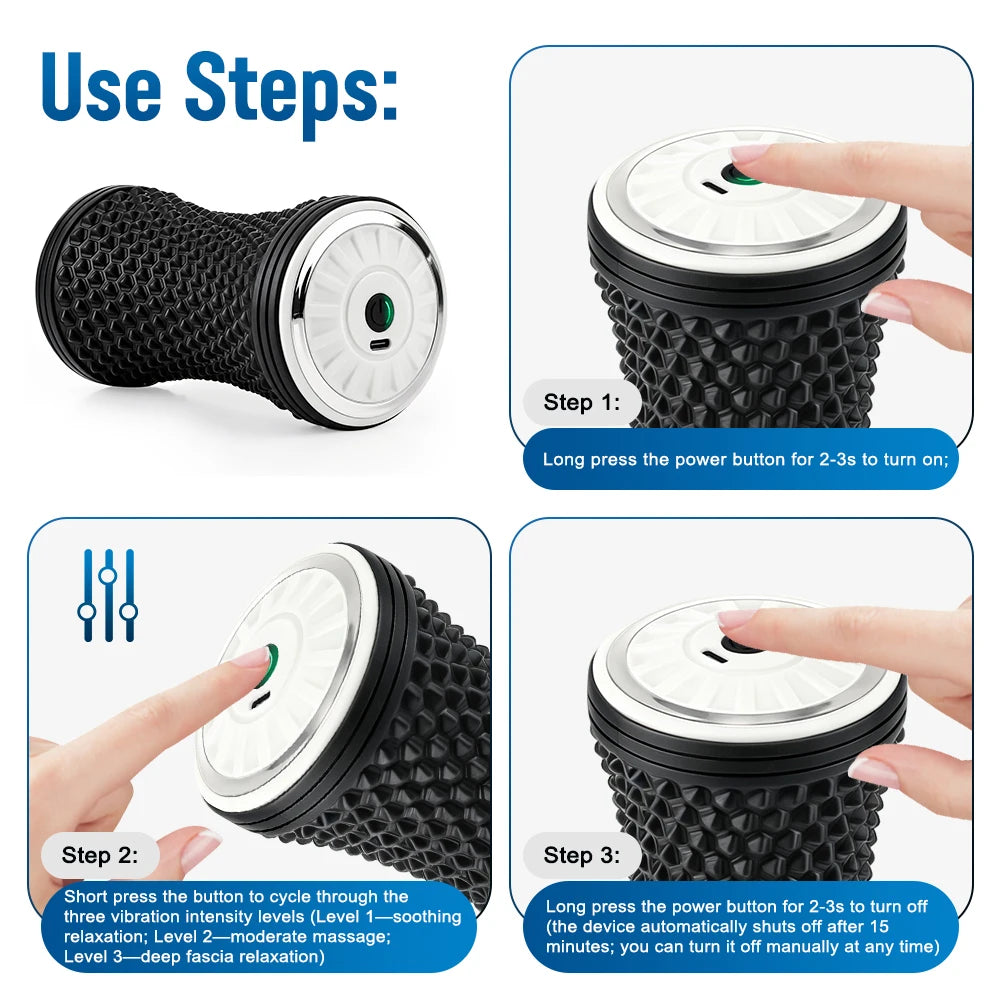 Electric Vibrating Muscle Massage Roller for Deep Tissue Recovery