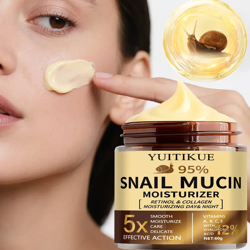 YUITIKUE 95% Snail Mucin Cream with Retinol and Collagen Face Moisturizer - 6