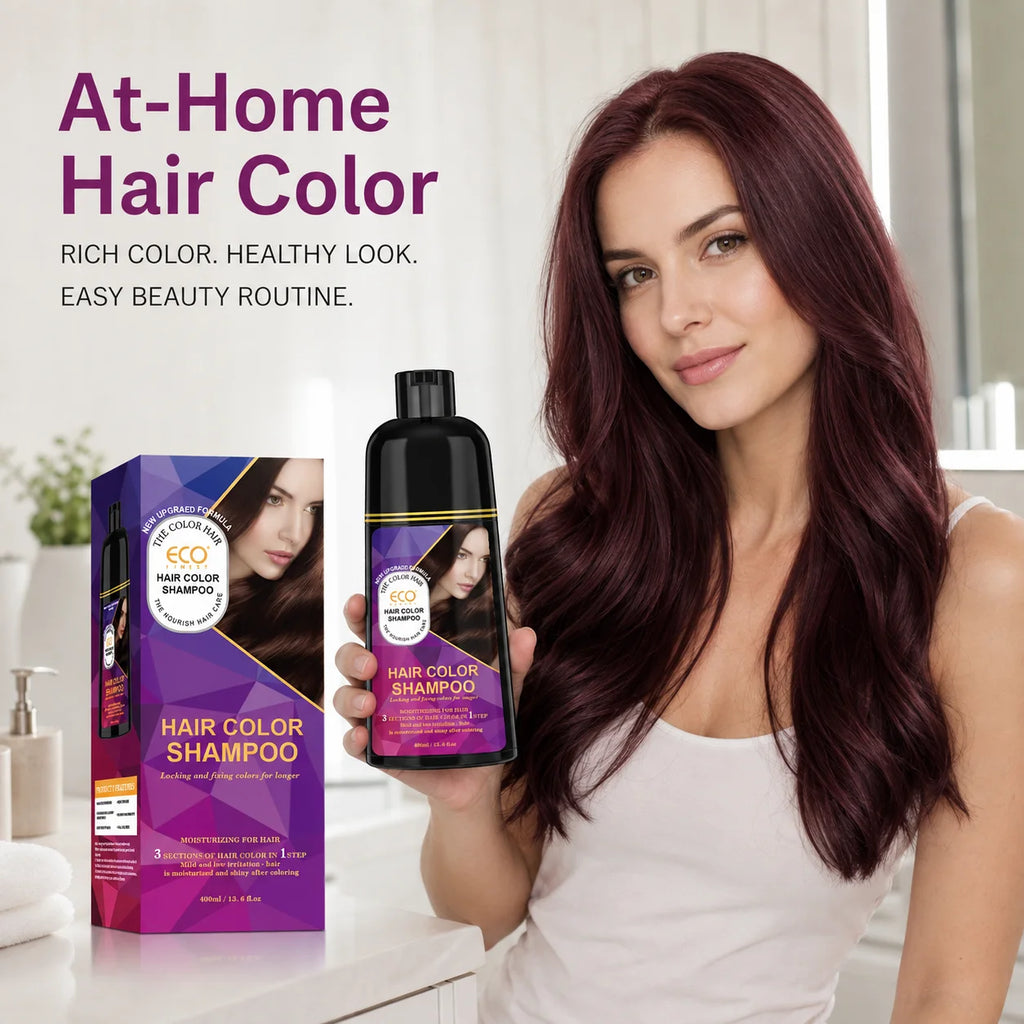 400ml 3 in 1 Hair Color Dye Shampoo for Gray Coverage