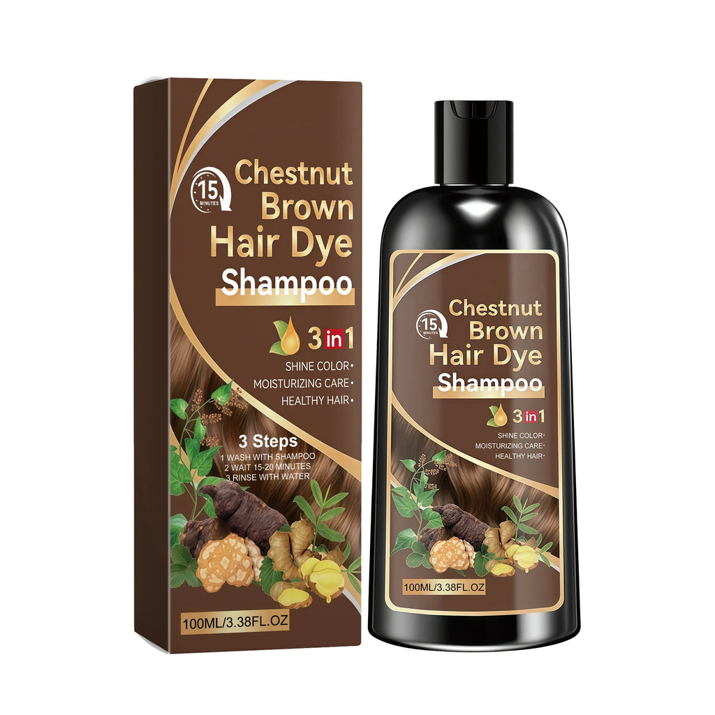 3 in 1 Herbal Ginger Hair Dye Shampoo for Gray and White Hair Coverage