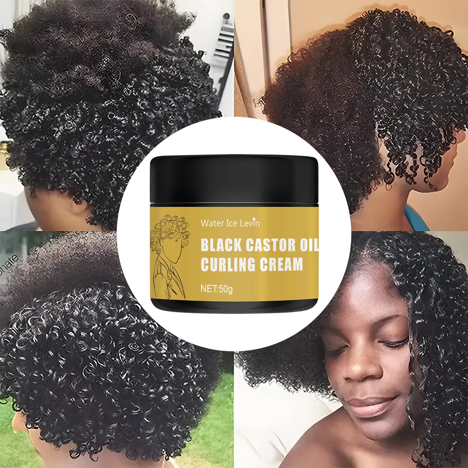 Black Castor Oil Hair Curling Cream 50g Moisturizing Conditioner