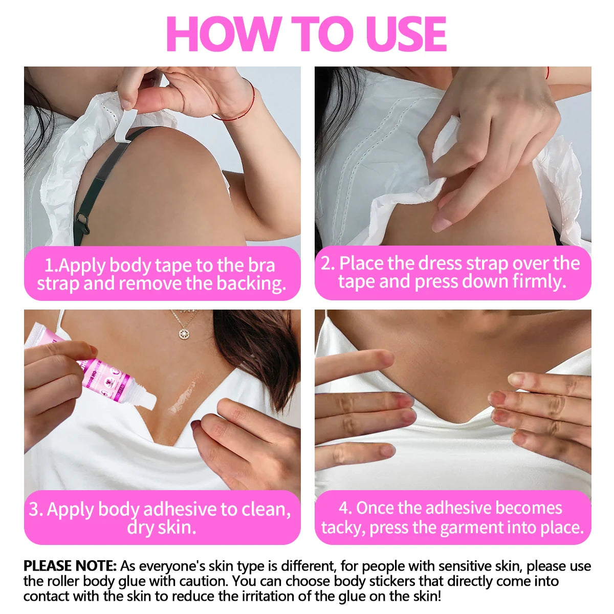 Invisible Fashion Tape and Body Glue Adhesive Set - 15