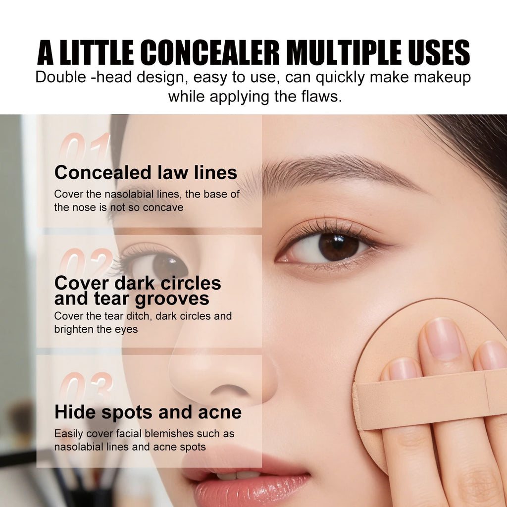 3-Color Cream Concealer Palette for Flawless Coverage