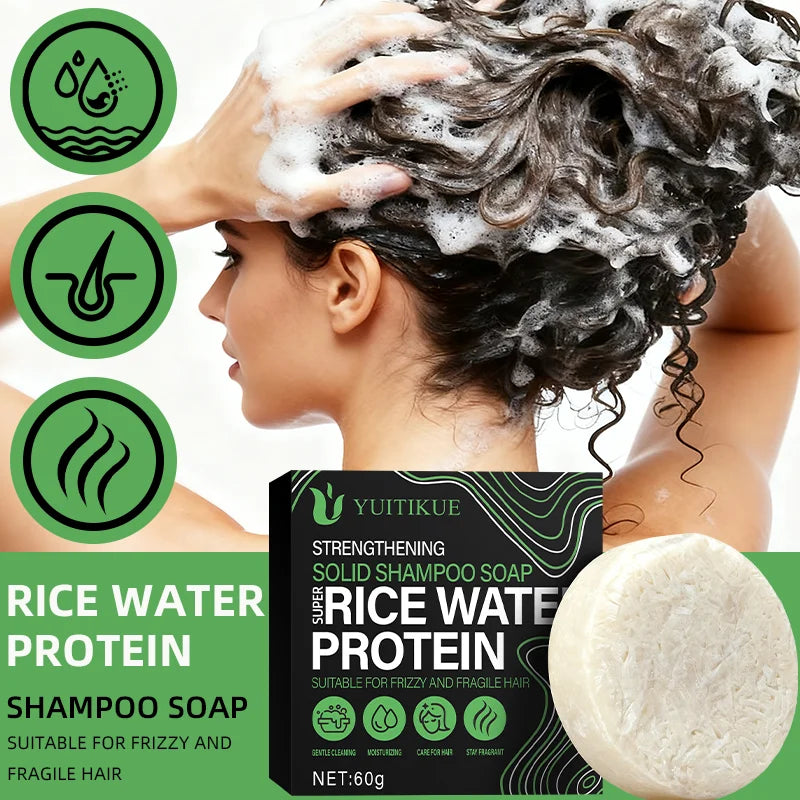 Rice Protein Shampoo Bar for Frizzy and Fragile Hair 60g - 4