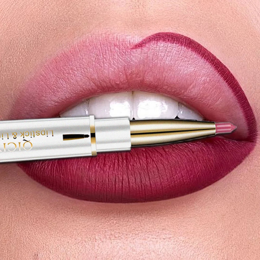 QICIY Dual Ended Lipstick and Lip Liner Long Lasting Waterproof Makeup