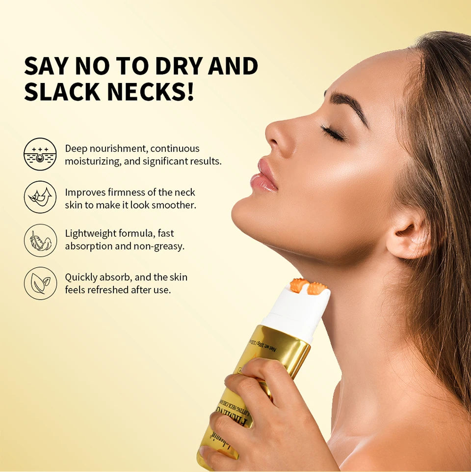 Firming Neck Cream with Massage Roller for Crepey Skin
