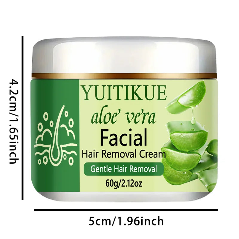 YUITIKUE Aloe Vera Facial Hair Removal Cream Gentle Smooth Skin 60g