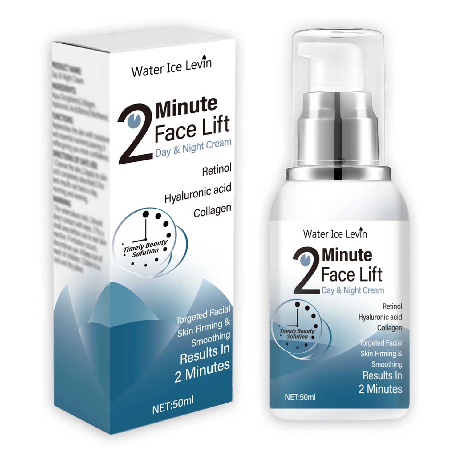 Water Ice Levin 2 Minute Face Lift Anti Aging Day and Night Cream - 6