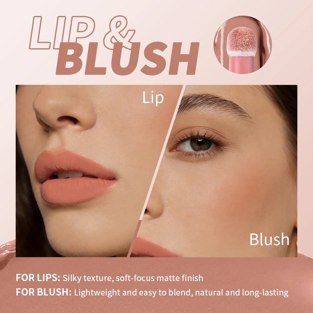 2-in-1 Velvet Lip Cream and Blush with Cushion Applicator